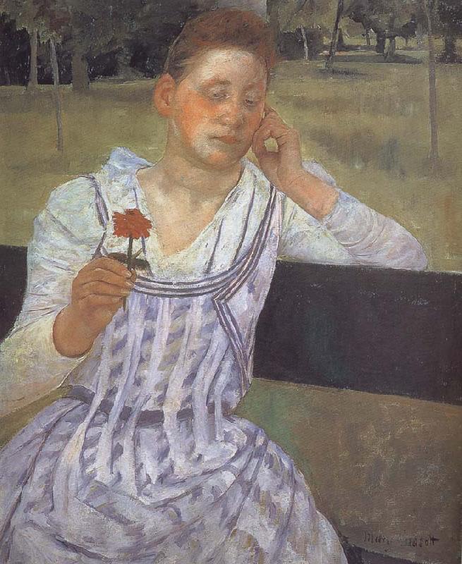 Mary Cassatt Woman taking red Mum